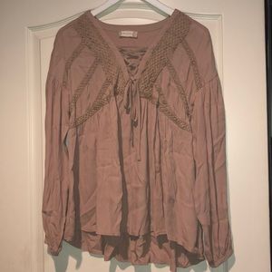 Tan Altar’d State Balloon Sleeve Blouse
